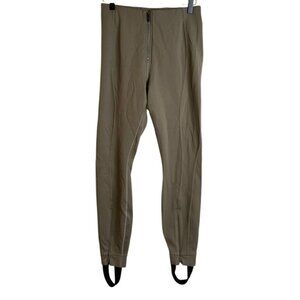 Lululemon Pull-On Zip-Front High-Rise Pant Full Length Beige Stirrups Size Mediu